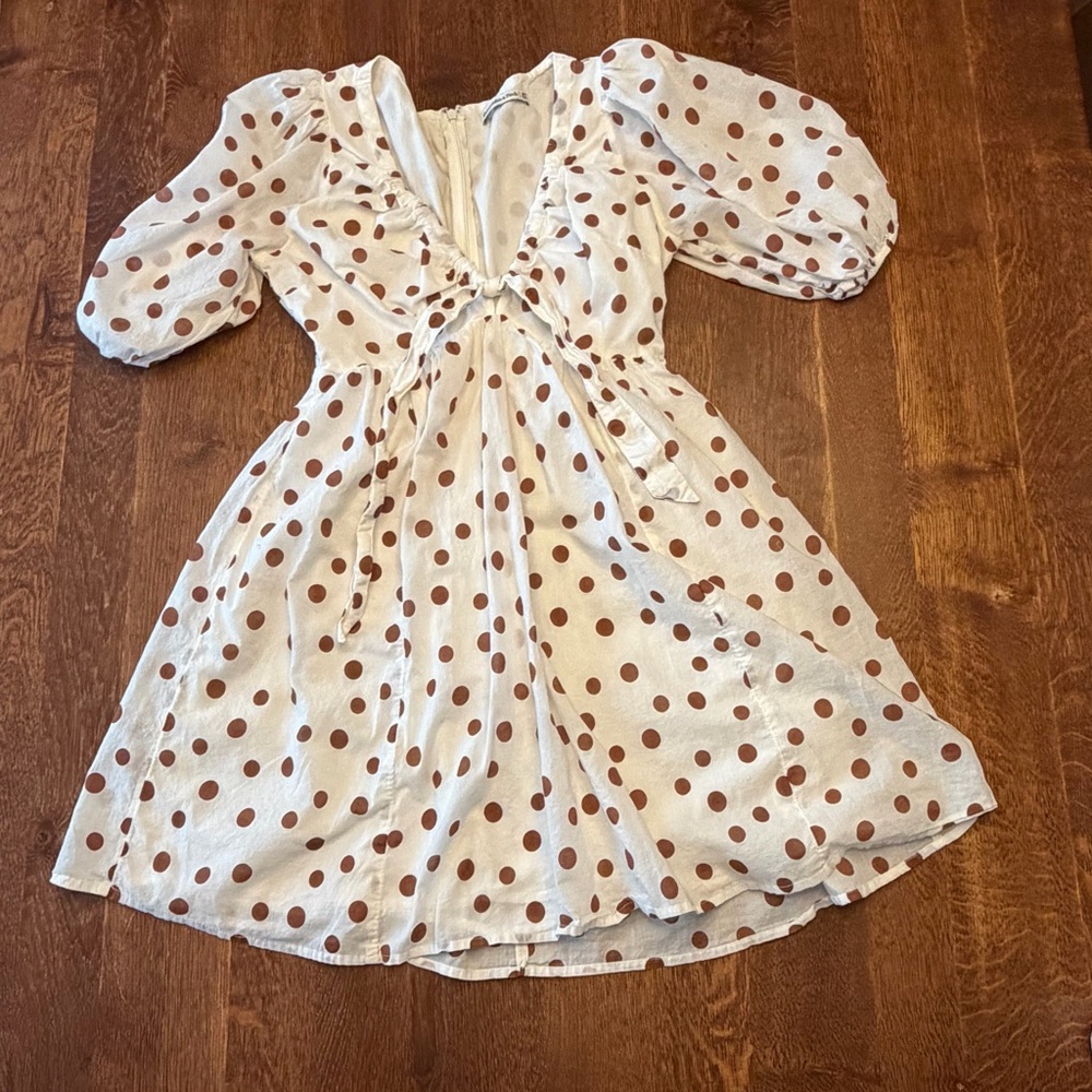 Abercrombie Polka Dot puff sleeve mini dress
